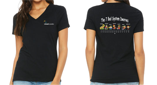 7 Bad System Dwarves Women's V-Neck T